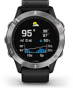 GARMIN FENIX 6 シルバー Garmin 010-02158-00 Fenix 6 Silver Black Band - Zegarek.net