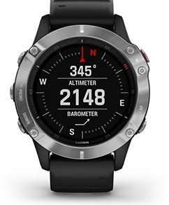 GARMIN FENIX 6 シルバー Garmin 010-02158-00 Fenix 6 Silver Black Band - Zegarek.net