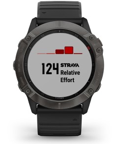 Garmin　fenix 6X Sapphire Black Garmin Fenix 6X Sapphire Carbon Gray DLC z czarnym paskiem