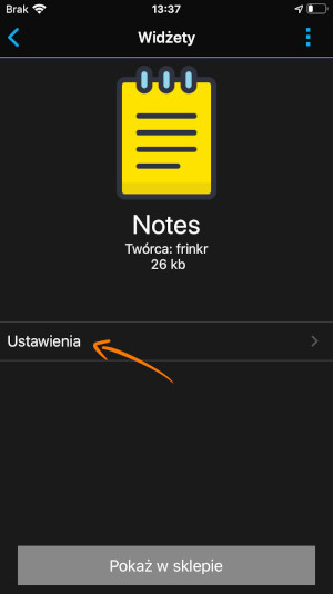 Ustawienia widżetu