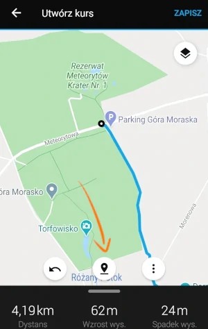 Wybór własnego kursu w Garmin Connect