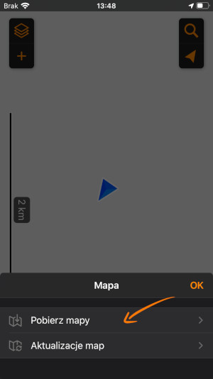 Pobieranie mapy w aplikacji Garmin Explore