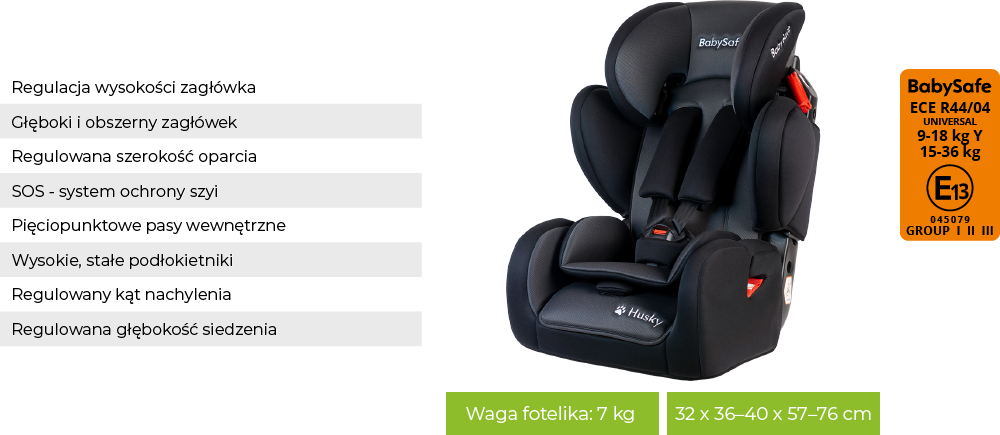 Zaleta BabySafe Husky 9-36 kg