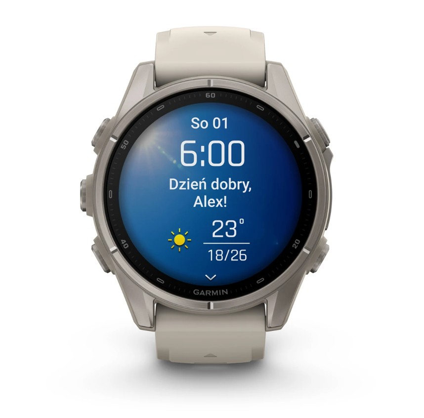 Garmin Fenix 9 43 mm AMOLED Sapphire Bare Titanium Fog Grey [010-04761-01]