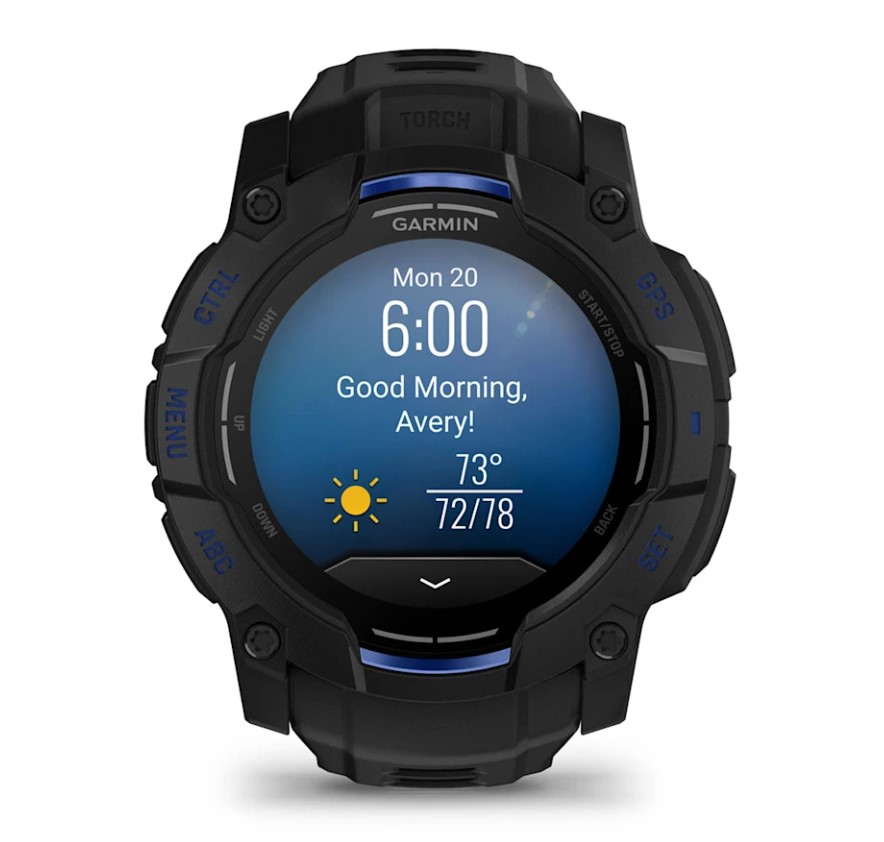 Garmin Instinct 3 Amoled 50mm Black/Bolt Blue [010-03020-03]