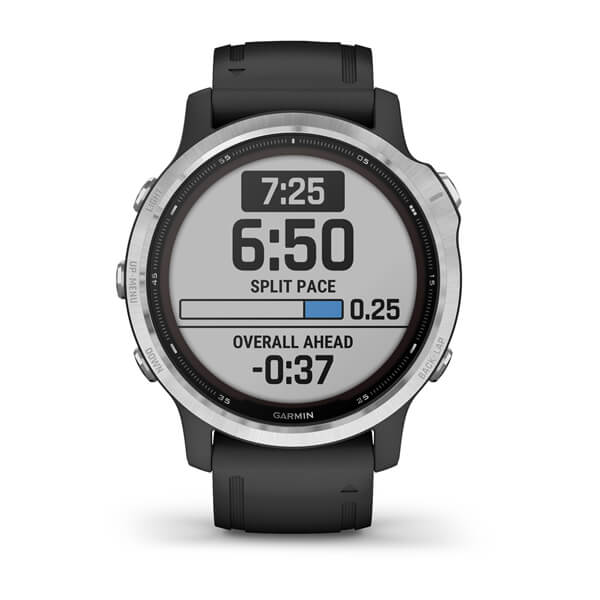 Garmin Fenix 6S Solar Srebrny z czarnym paskiem [010-02409-00]