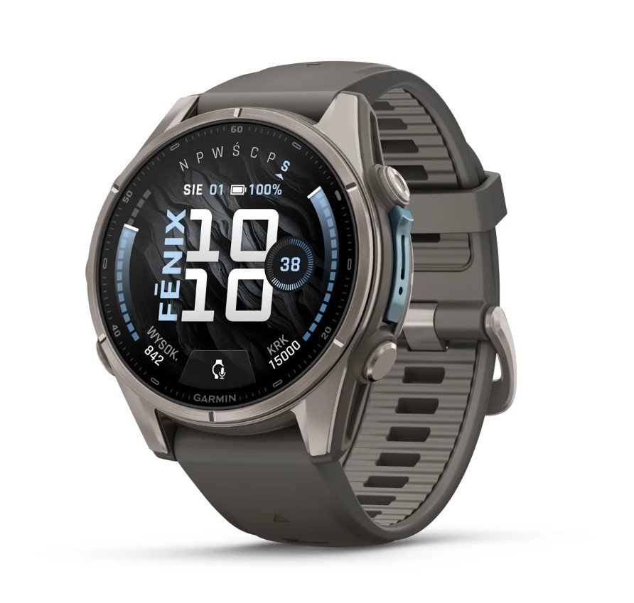 Garmin Fenix 9 43 mm AMOLED Sapphire  Bare Titanium Pebble Gray [010-04761-11]