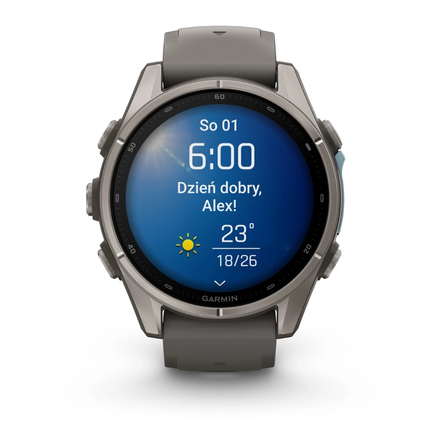 Garmin Fenix 9 43 mm AMOLED Sapphire Bare Titanium Pebble Gray [010-04761-11]