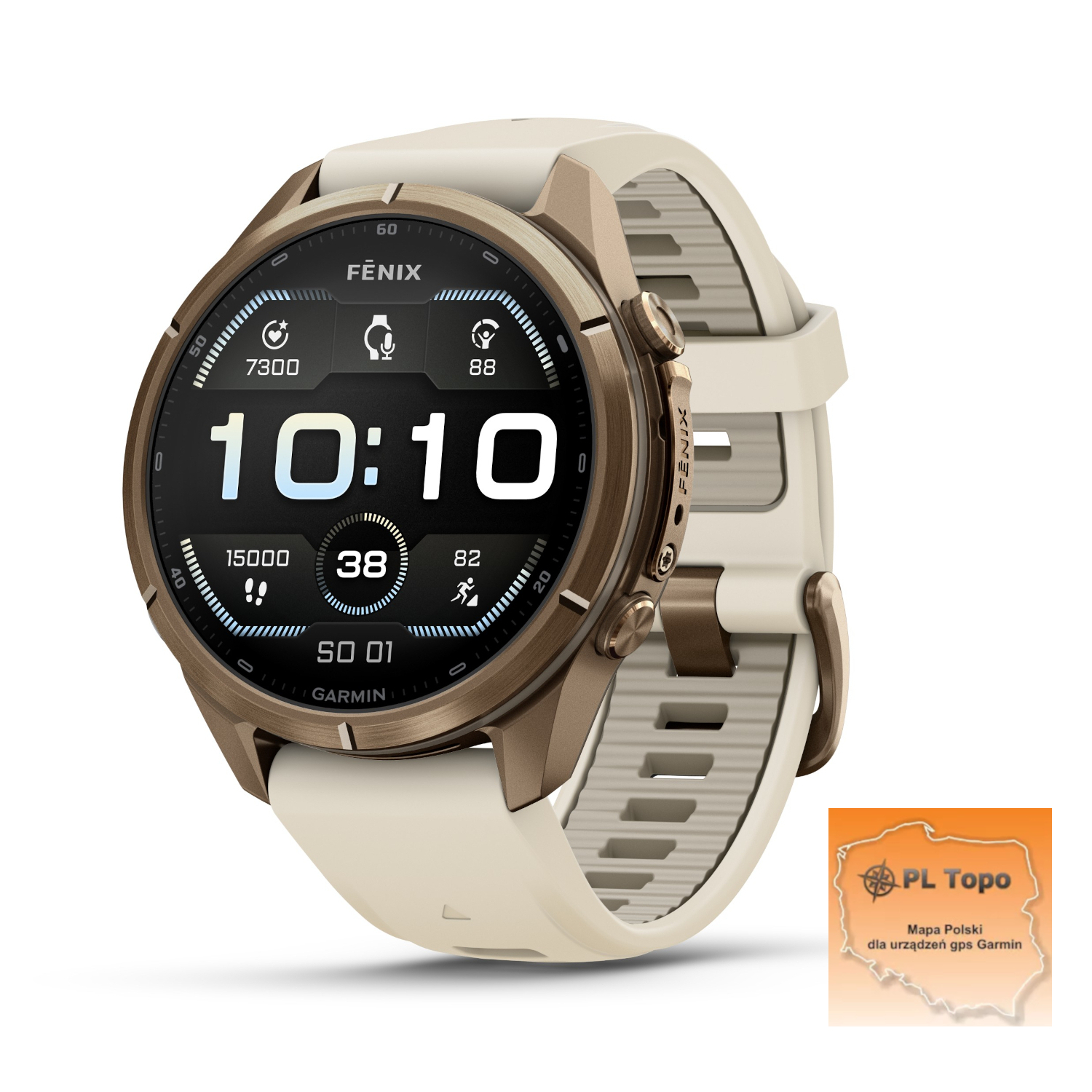 Garmin Fenix 9 Pro 43 mm AMOLED Sapphire Gold Cream French Grey [010-04335-26]
