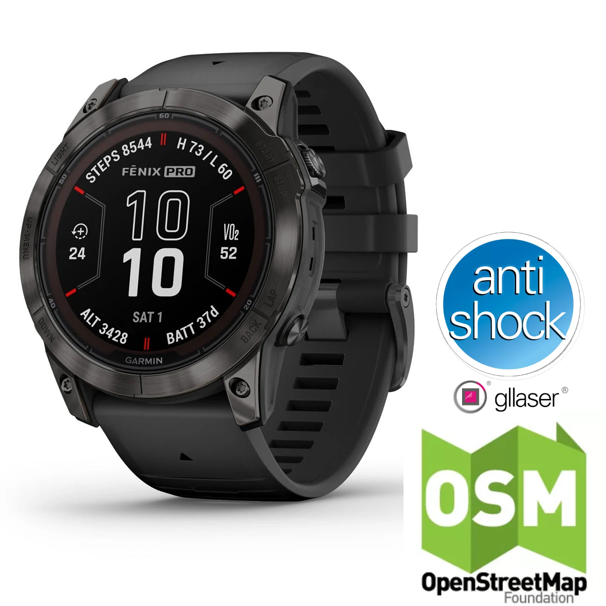 Garmin Fenix 7X Pro Sapphire Solar Titanium DLC czarny [010-02778-11]