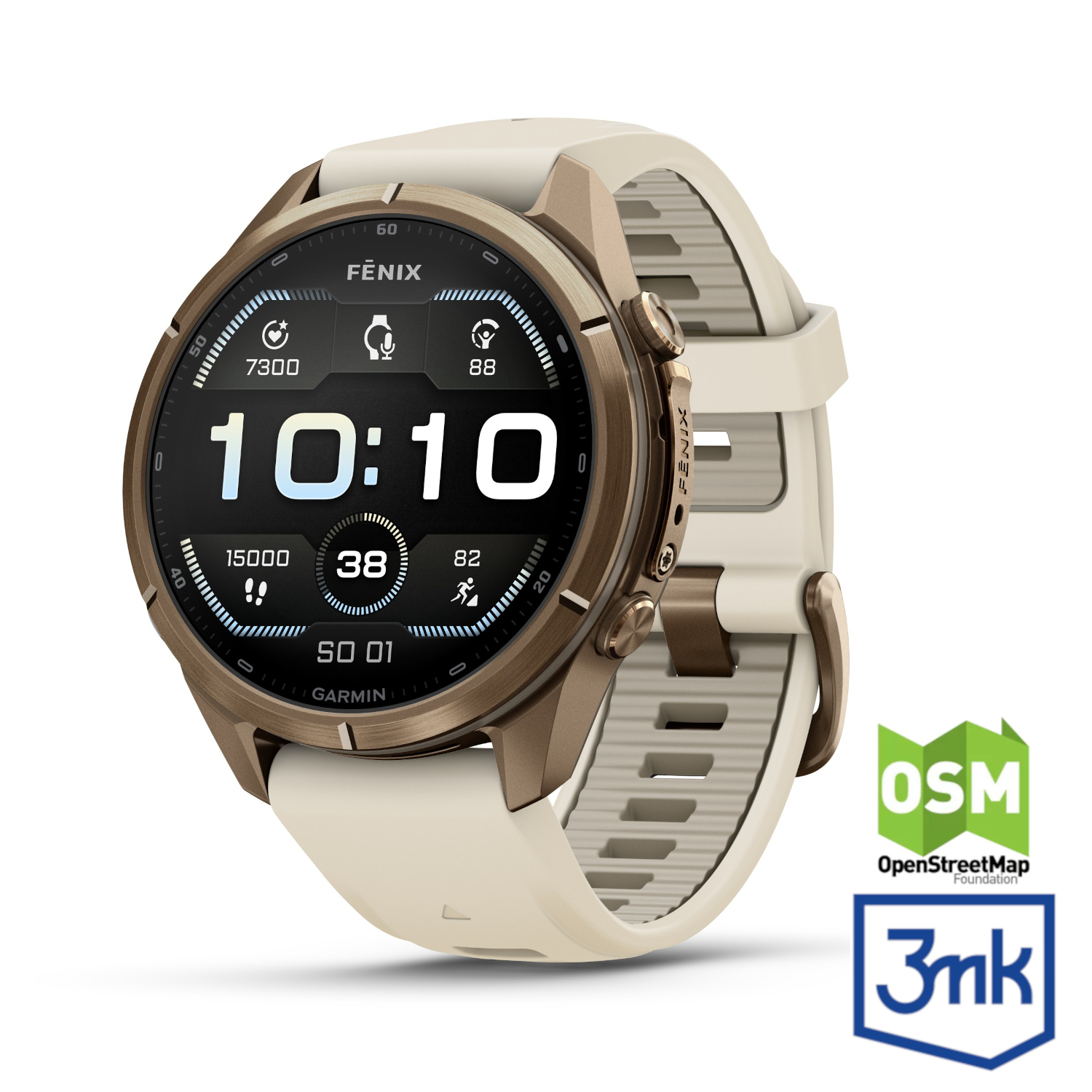 Garmin Fenix 9 Pro 43 mm AMOLED Sapphire Gold Cream French Grey [010-04335-26]