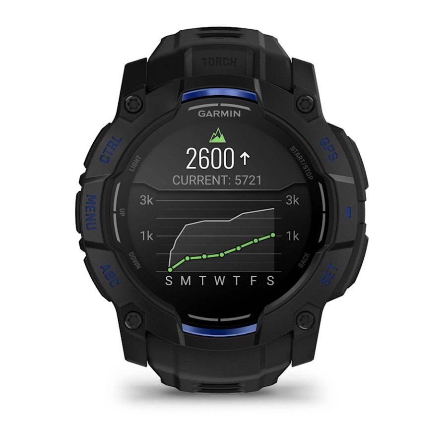Garmin Instinct 3 Amoled 50mm Black/Bolt Blue [010-03020-03]
