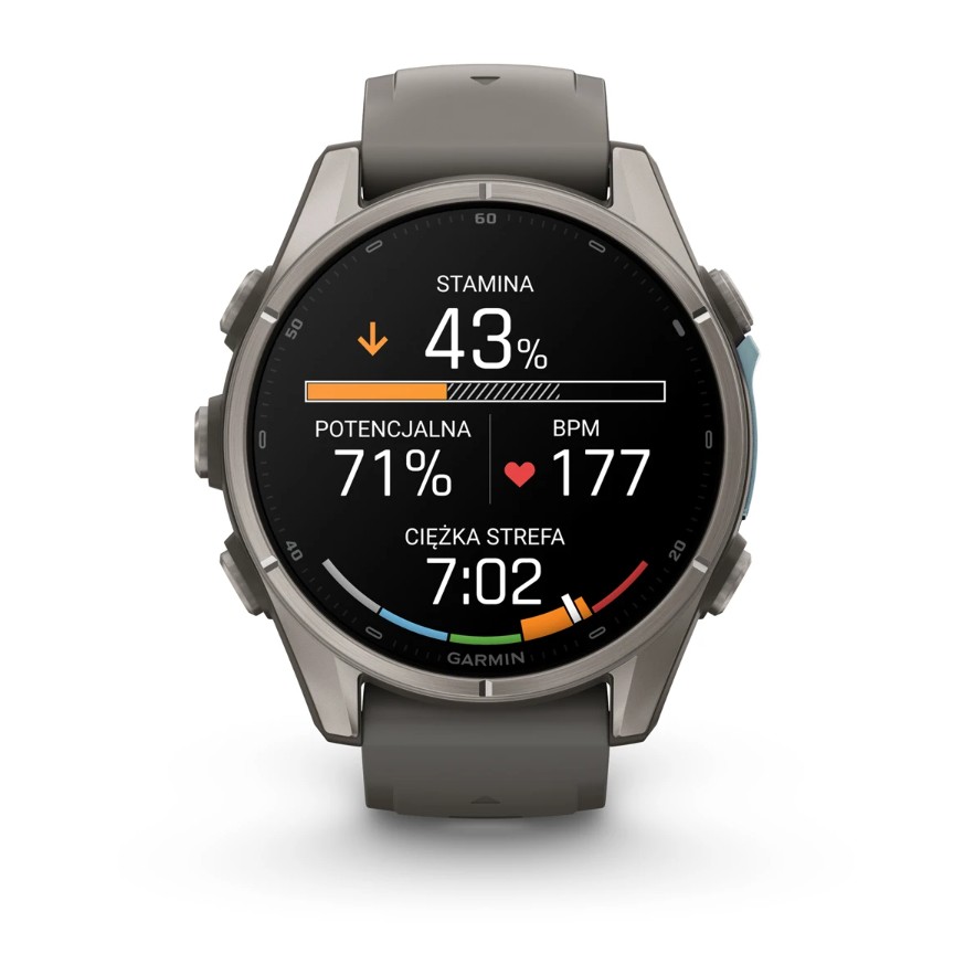 Garmin Fenix 9 43 mm AMOLED Sapphire Bare Titanium Pebble Gray [010-04761-11]