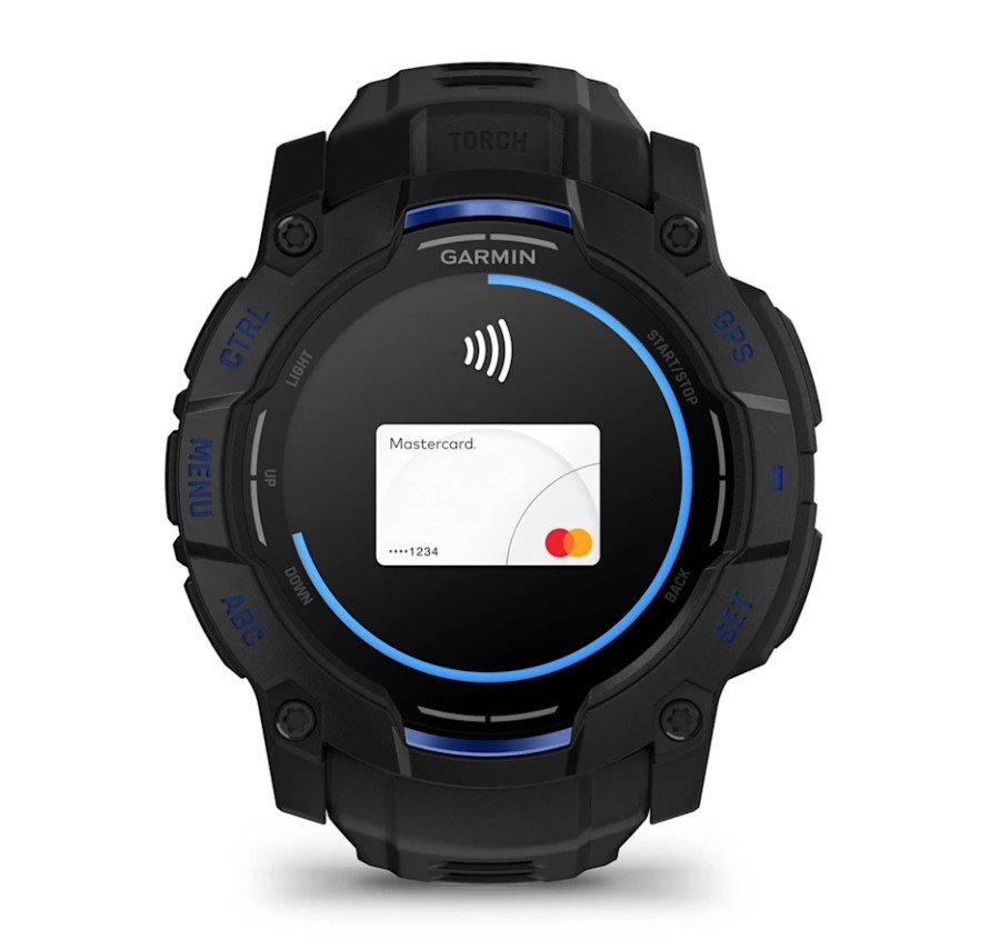 Garmin Instinct 3 Amoled 50mm Black/Bolt Blue [010-03020-03]