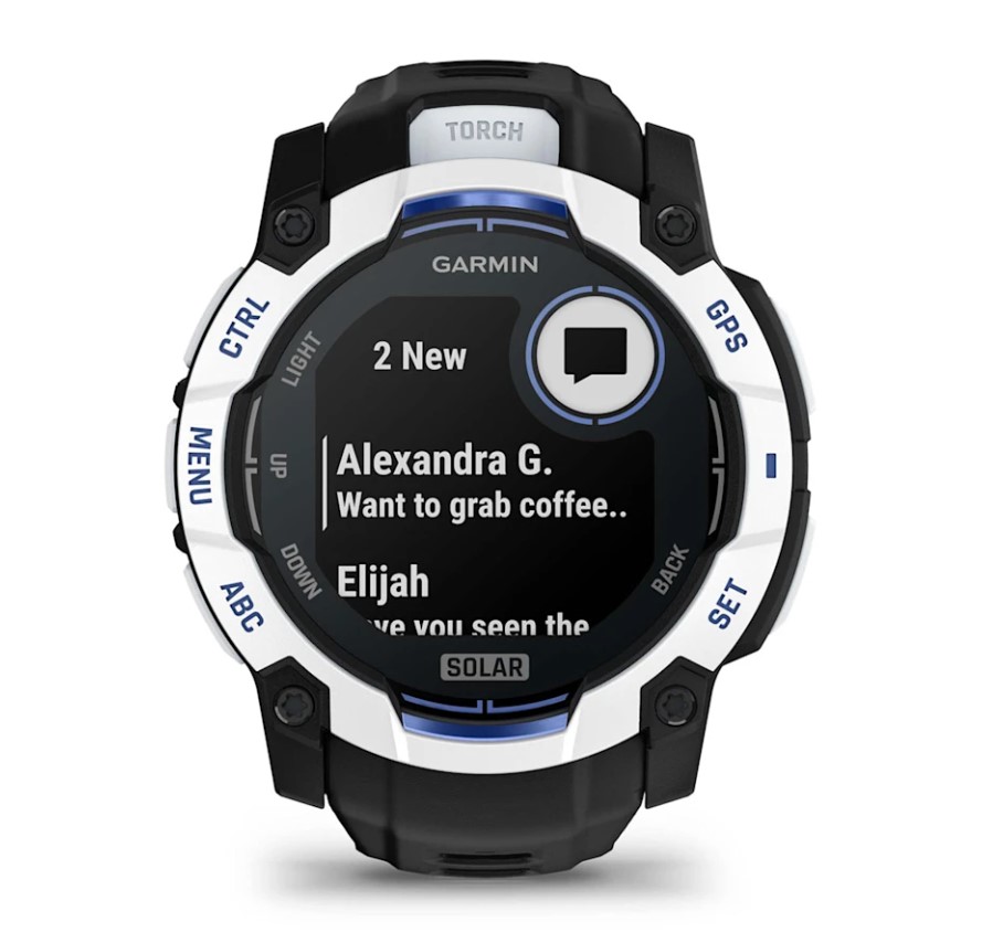 Garmin Instinct 3 Solar 50 mm Whitestone Bolt Blue [010-02935-03]