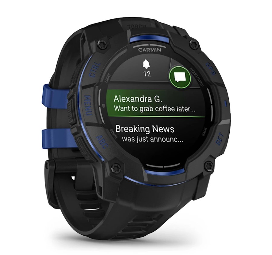 Garmin Instinct 3 Amoled 50mm Black/Bolt Blue [010-03020-03]
