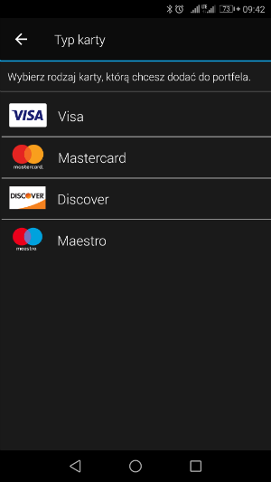 Karty obsługiwane w Garmin Pay