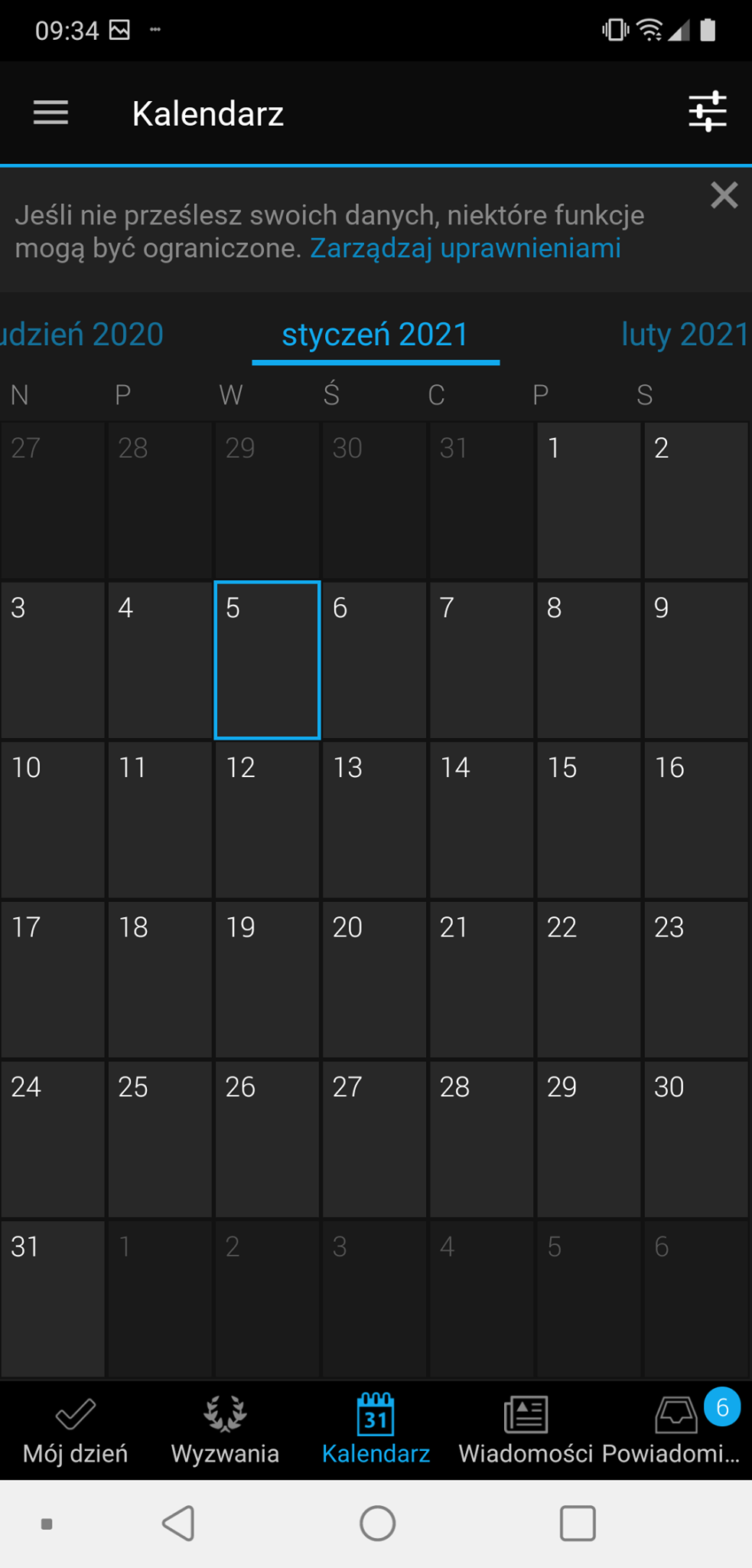 Kalendarz treningowy