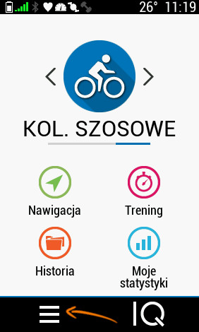 Garmin Edge Ustawienia
