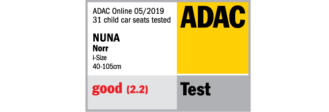 Result "good“ at the child car seat test 06/2018