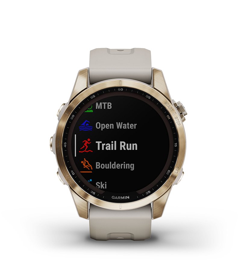 Garmin Fenix 7s Sapphire Solar Ciemnobrązowy tytan z szarym paskiem [010-02539-29] cecha