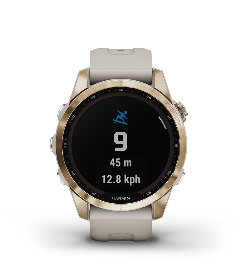 Przewaga Garmin Fenix 7s Sapphire Solar Ciemnobrązowy tytan z szarym paskiem [010-02539-29]