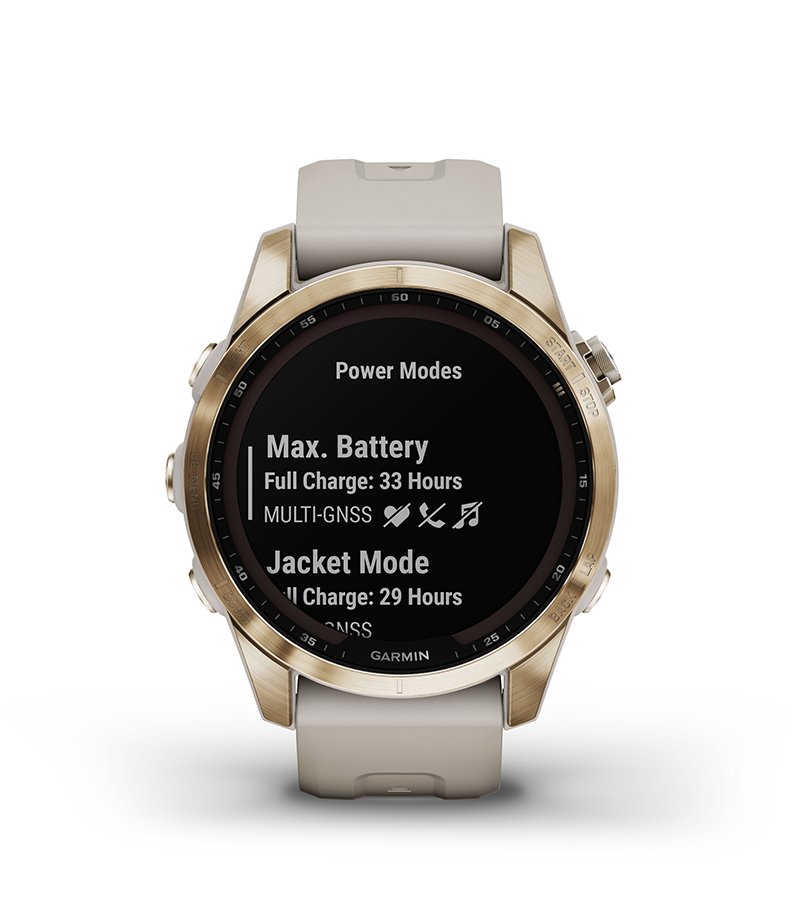 Garmin Fenix 7s Sapphire Solar Ciemnobrązowy tytan z szarym paskiem [010-02539-29] cecha