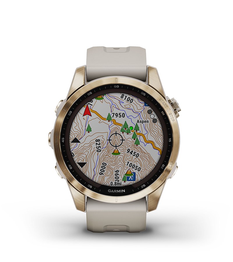 Przewaga Garmin Fenix 7s Sapphire Solar Kremowozłoty tytan [010-02539-21]