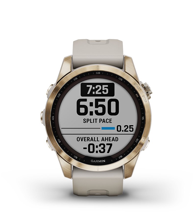 Funkcja Garmin Fenix 7s Sapphire Solar Tytanowo-szary z powłoką węglową (DLC) i z czarnym paskiem [010-02539-25]