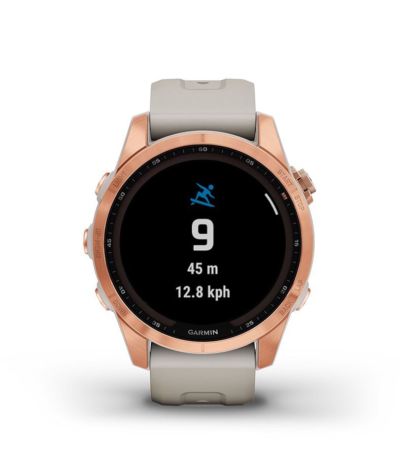 Przewaga Garmin Fenix 7s Solar Różowo-złoty z jasnopiaskowym paskiem [010-02539-11]
