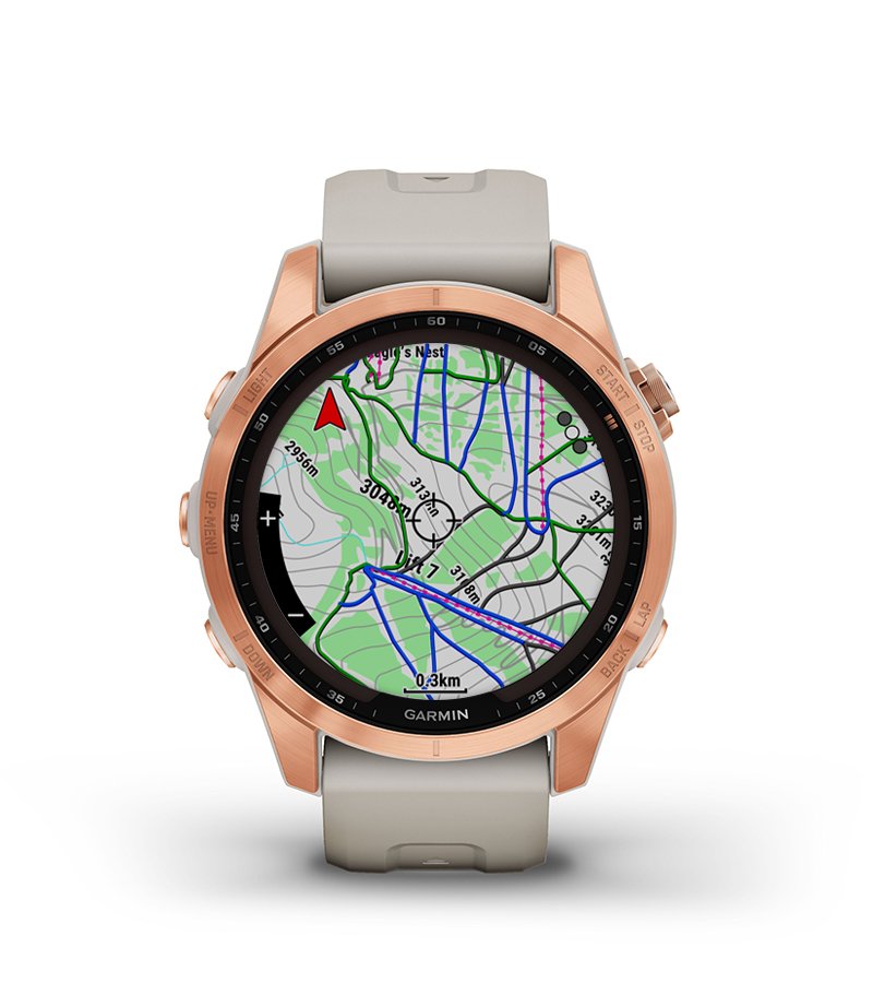 Przewaga Garmin Fenix 7s Solar Różowo-złoty z jasnopiaskowym paskiem [010-02539-11]