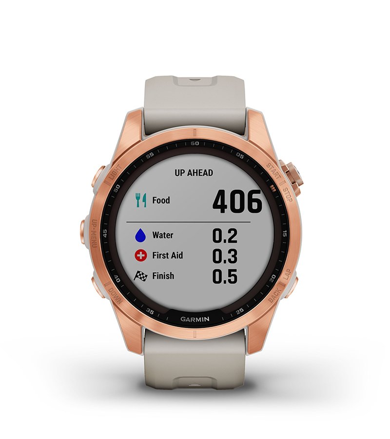 Funkcje Garmin Fenix 7s Solar Różowo-złoty z jasnopiaskowym paskiem [010-02539-11]