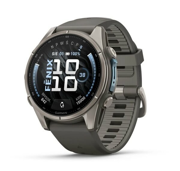 Garmin Fenix 9 43 mm AMOLED Sapphire Bare Titanium Pebble Gray [010-04761-11]