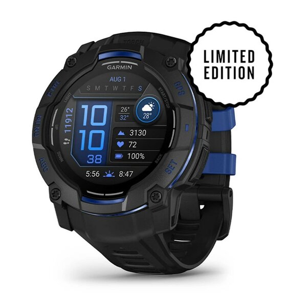Garmin Instinct 3 Amoled 50mm Black/Bolt Blue [010-03020-03]