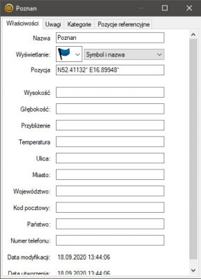 Ustawianie pozycji w programie Garmin BaseCamp