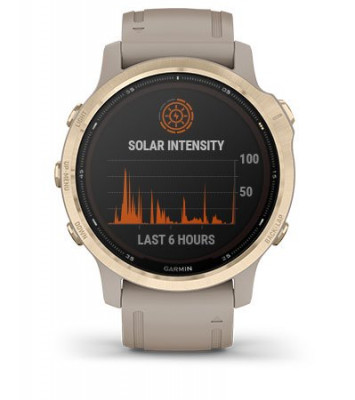 Atrybuty Garmin Fenix 6S Solar Srebrny z czarnym paskiem [010-02409-00]