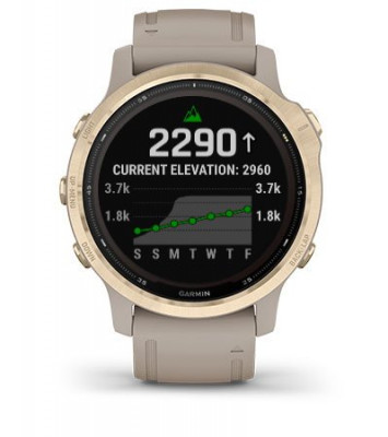 Cechy Garmin Fenix 6S Solar Srebrny z czarnym paskiem [010-02409-00]