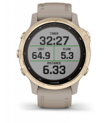 Atrybuty Garmin Fenix 6S Solar Srebrny z czarnym paskiem [010-02409-00]