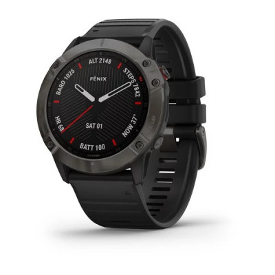 Garmin Fenix 6X Sapphire Szary z powłoką węglową (DLC) i czarnym paskiem