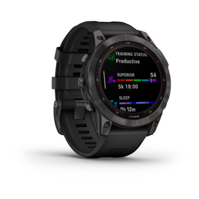 Garmin Fenix 7 Sapphire Solar Czarny tytan z powłoką węglową (DLC) z czarnym paskiem [010-02540-35]