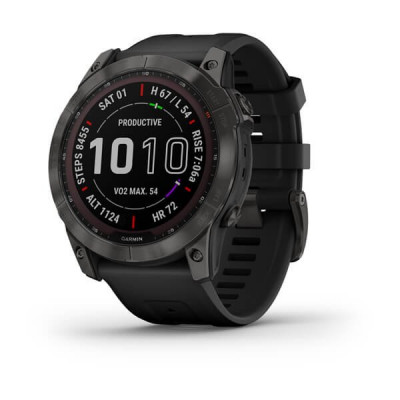 Garmin Fenix 7x Sapphire Solar Tytanowo-szary (DLC) i z czarnym paskiem [010-02541-11]