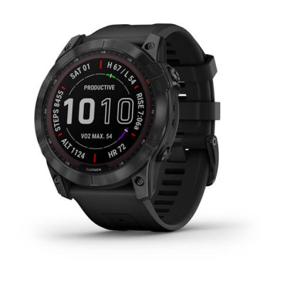 Garmin Fenix 7X Sapphire Solar Czarny tytan  (DLC) z czarnym paskiem [010-02541-23]