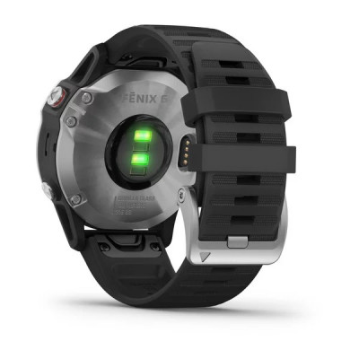 Garmin Fenix 6 Srebrny z czarnym paskiem [010-02158-00]