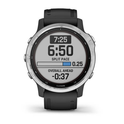 Garmin Fenix 6S Solar Srebrny z czarnym paskiem [010-02409-00]