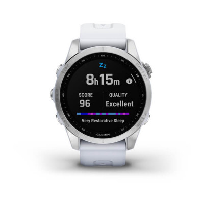 Garmin Fenix 7s Srebrny z białym paskiem [010-02539-03]