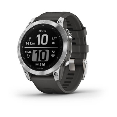 Garmin Fenix 7 srebrny z grafitowym paskiem [010-02540-01] 