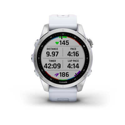 Garmin Fenix 7s Srebrny z białym paskiem [010-02539-03]