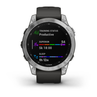 Garmin Fenix 7s srebrny z grafitowym paskiem [010-02539-01]