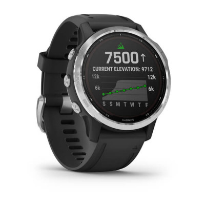 Garmin Fenix 6S Solar Srebrny z czarnym paskiem [010-02409-00]