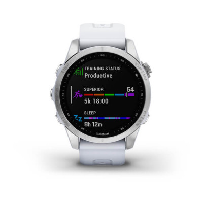 Garmin Fenix 7s Srebrny z białym paskiem [010-02539-03]